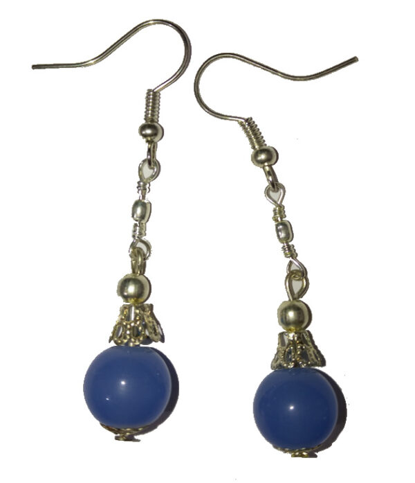 Blue Ball Ear Rings