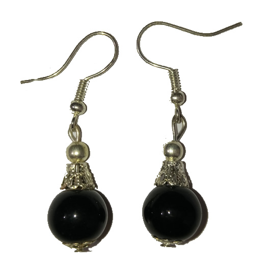 Black Ball Ear Rings - Tai Chi Link