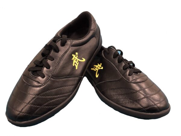 New Design Black "Wu" Leather Tai Chi Shoes