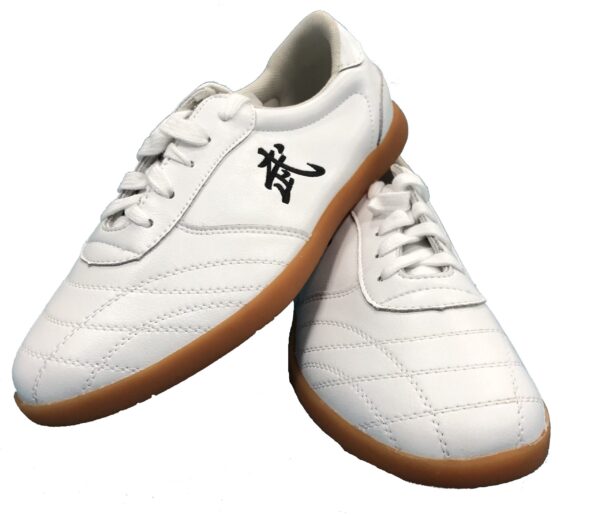 New Design White "Wu" Leather Tai Chi Shoes