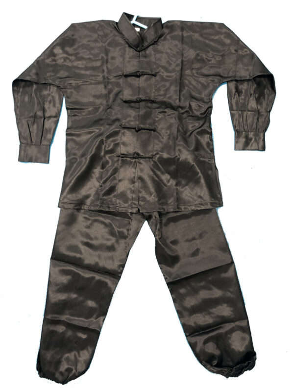 Black Simulated Silk Suit
