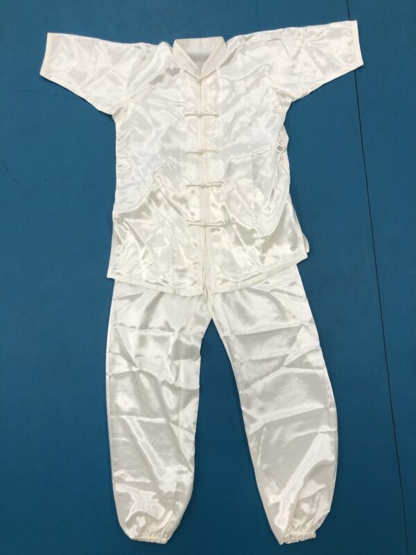 White Simulated Silk Suit