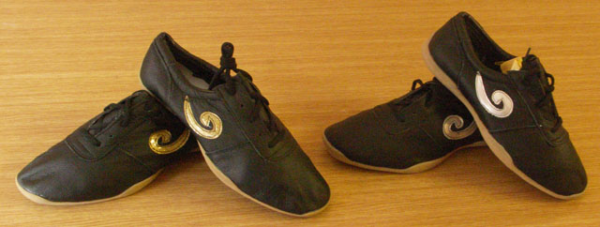Black with Gold Swirl Tai Chi shoes